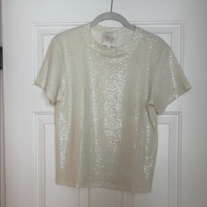 Sequin Short Sleeve Top